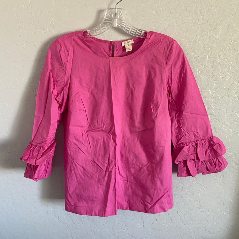 J Crew Ruffle Sleeve Top